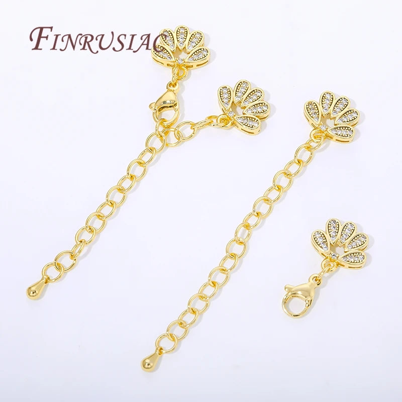 18K Gold Plated Extension Chains with Lobster Clasps | DIY Jewelry