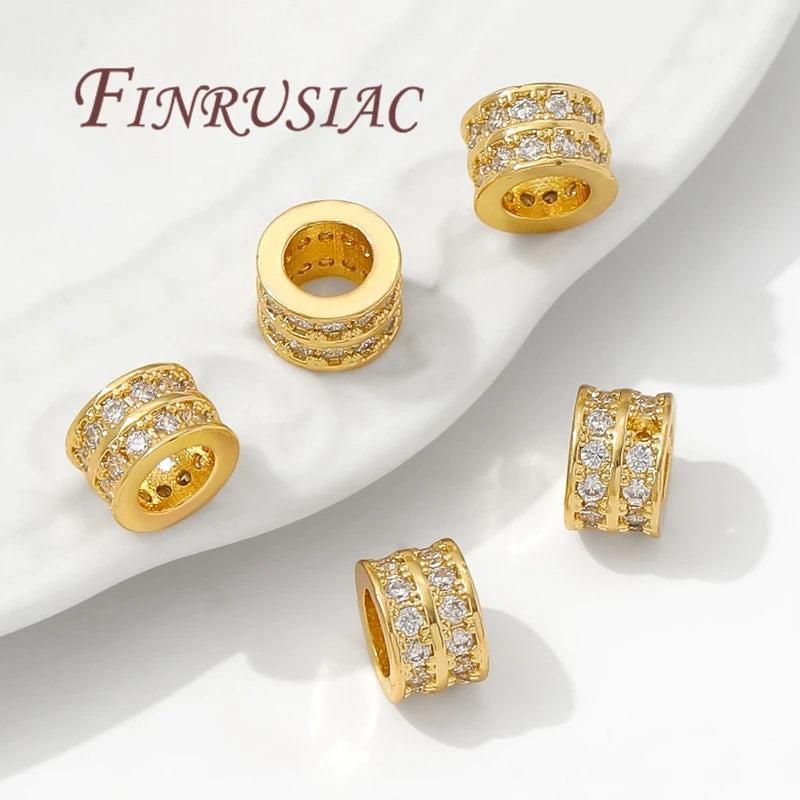 18K Gold Plated Spacer Beads 8mm×5mm | DIY Jewelry Making Jewelry Spacer Beads P3