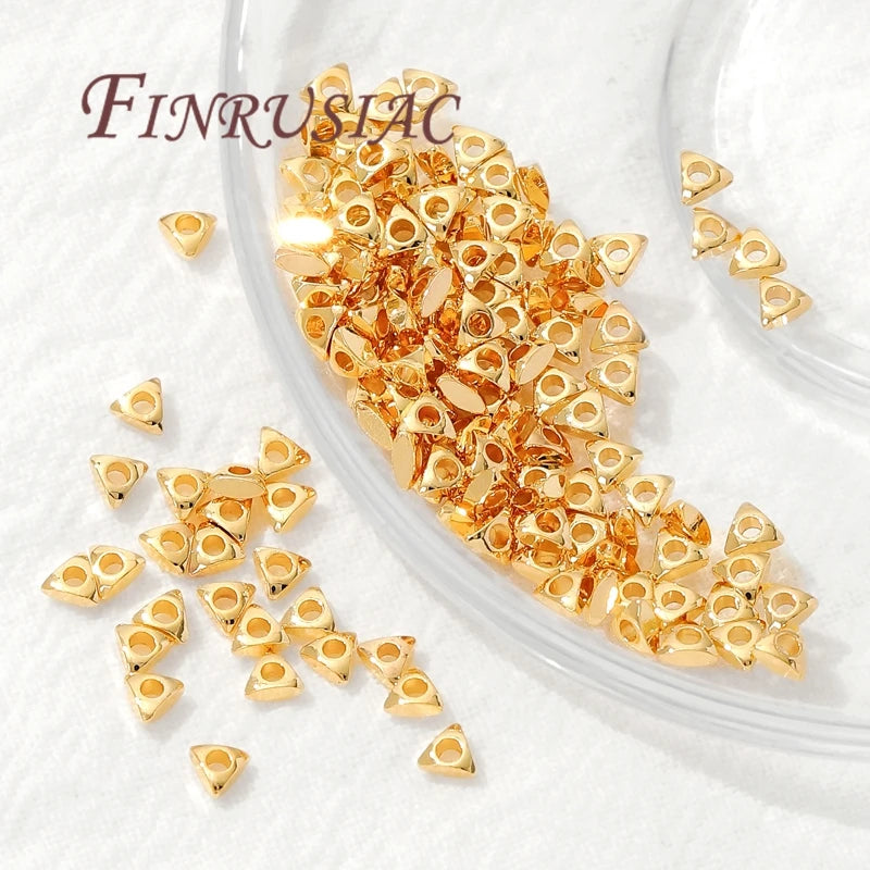 3mm 18K Gold Plated Triangle Spacer Beads | DIY Jewelry Making Jewelry Spacer Beads P3