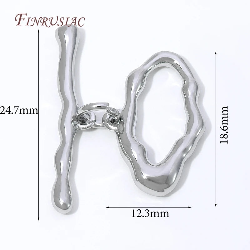 18K Gold Plated OT Toggle Clasp – DIY Jewelry Connector Jewelry Clasp Finding P3 Rhodium Plated 4 pieces