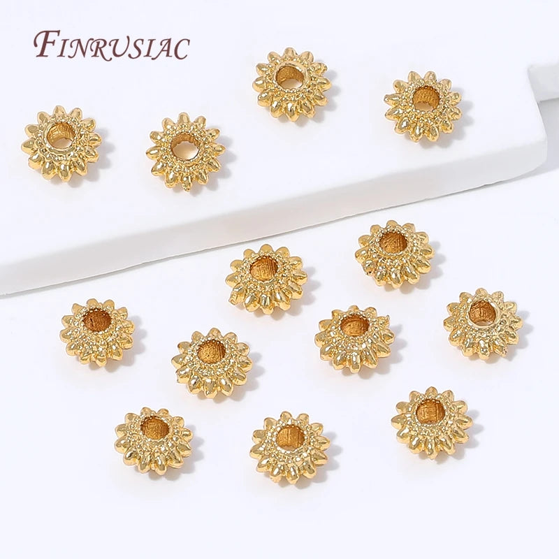 18K Gold Plated Flower Bead Spacers for DIY Jewelry Making Jewelry Bead Spacers P3
