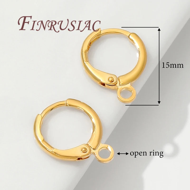 15mm 18K Gold Plated Earring Hooks & Hoops | DIY Jewelry Earring Jewelry Findings P3 18k Gold Plated 10 pairs