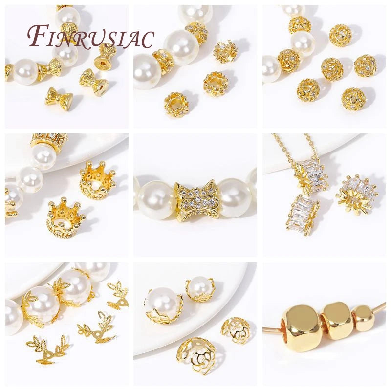 18K Gold Plated Crystal Round Spacer Beads – DIY Jewelry Jewelry Making Beads P3
