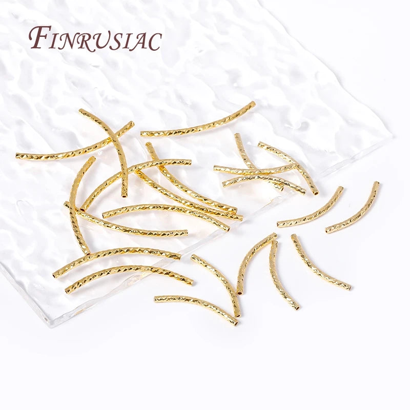 18K Gold Plated Curved Tube Beads 20/25/30mm – DIY Jewelry Jewelry Making Beads P3