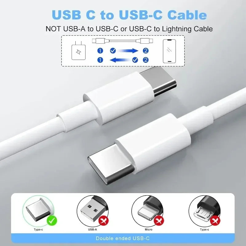 100W USB-C to USB-C Fast Charging Cable | 1M/2M, 1 or 3 Pack USB-C Charging Cable P3