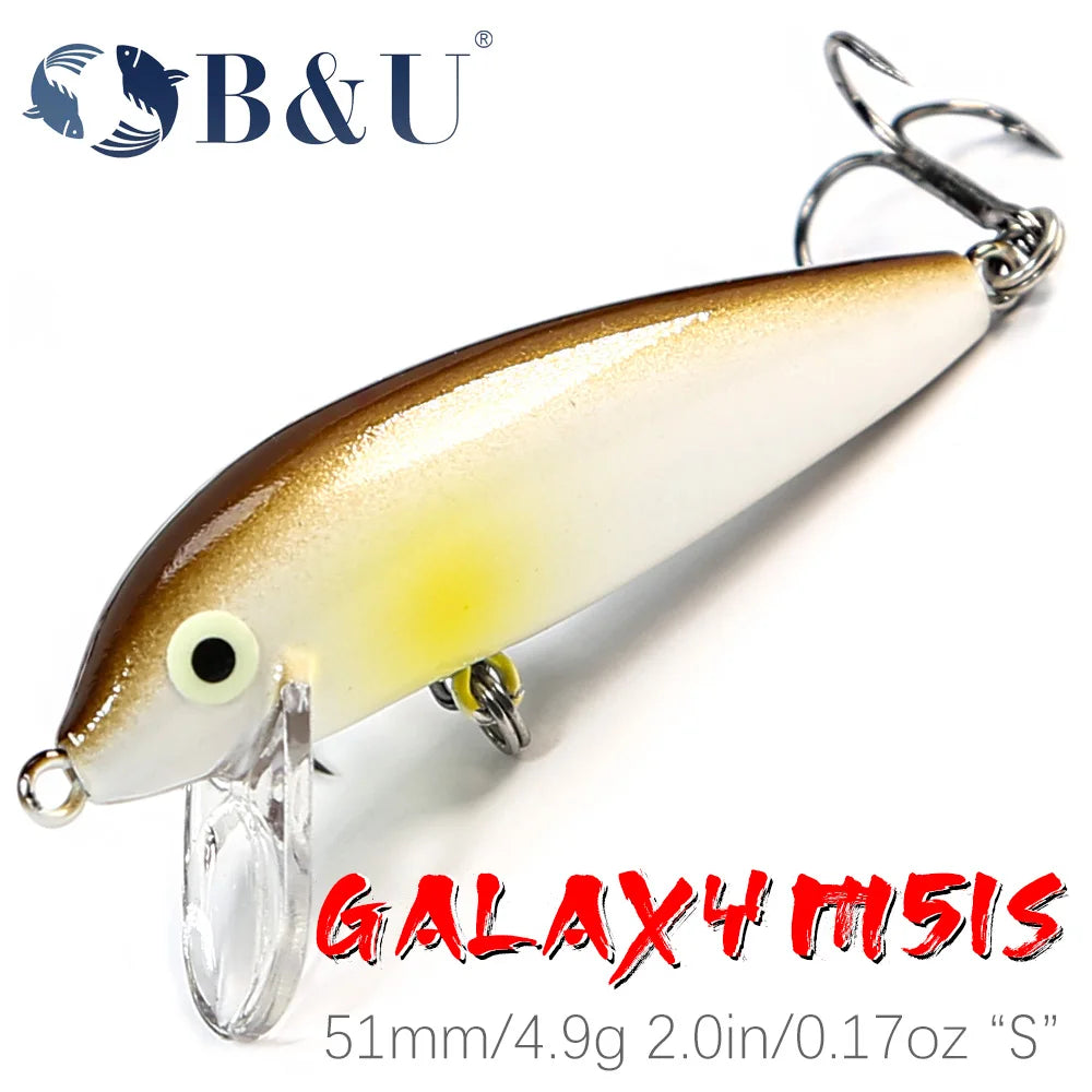 B&U 46mm 5g Sinking Minnow Jerkbait – Trout Bass Hard Lure Sinking Minnow Lure P3