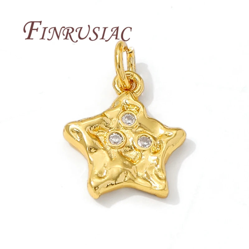 18K Gold Plated Dainty Star Charms for DIY Earring & Necklace Jewelry Charm Pendant P3