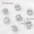 18K Gold Plated Zircon Crown Spacer Beads | Jewelry Making Jewelry Spacer Beads P3 Rhodium Plated 10 pcs