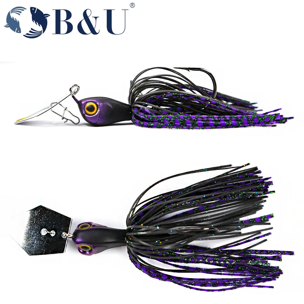 B&U Chatterbait Bladed Jig 3/8oz 1/2oz – Bass Pike Fishing Lure Bladed Jig Lure P3
