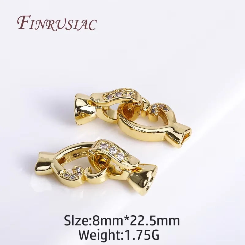 18K Gold Plated Connectors – Bracelet & Necklace Clasps DIY Jewelry Findings P3 18K Gold Plated 2 pcs