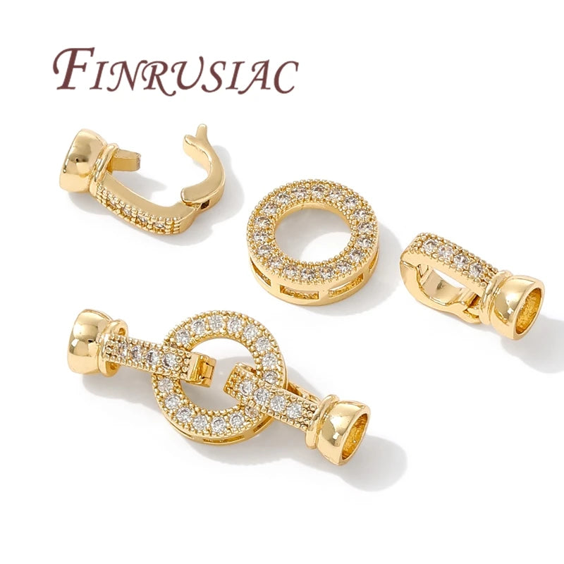 18K Gold Plated Magnetic Clasp | Pearl Bracelet Necklace DIY Jewelry Clasp Findings P3