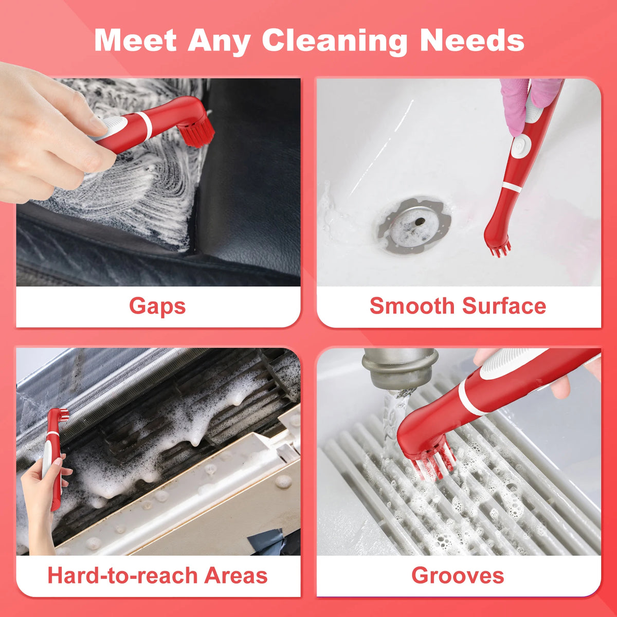 IPX6 Electric Scrubber Brush USB Rechargeable – 4 Heads Electric Scrubber Brush P3