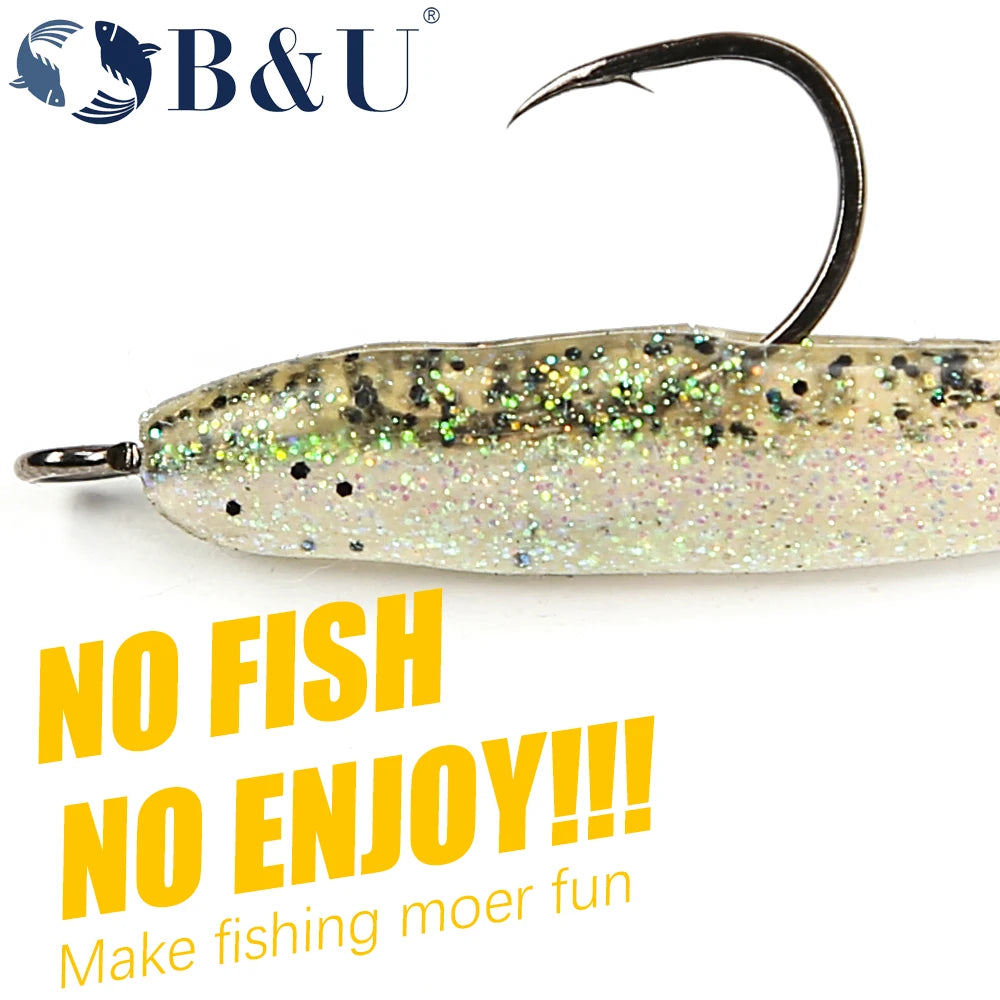 B&U 20-Pack Big Eye Long Shank Barbed Fishing Hooks | Worm Lure Fishing Hooks P3