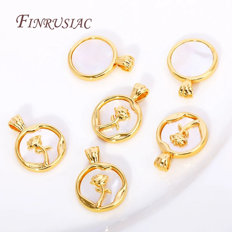 18K Gold Plated Rose Pendant Charms | DIY Jewelry Making Jewelry Pendant Charm P3