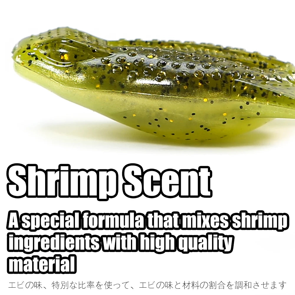 B&U Frog Floating Soft Bait – Curved Tail Bass Lure 3 Pack Soft Fishing Lure P3