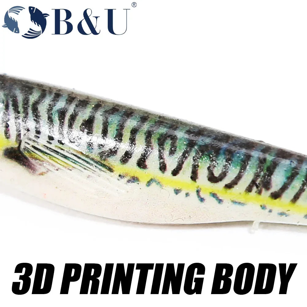 B&U 75mm Paddle Tail Shad Soft Swimbait Lures – 3 Pack Soft Swimbait Lure P3