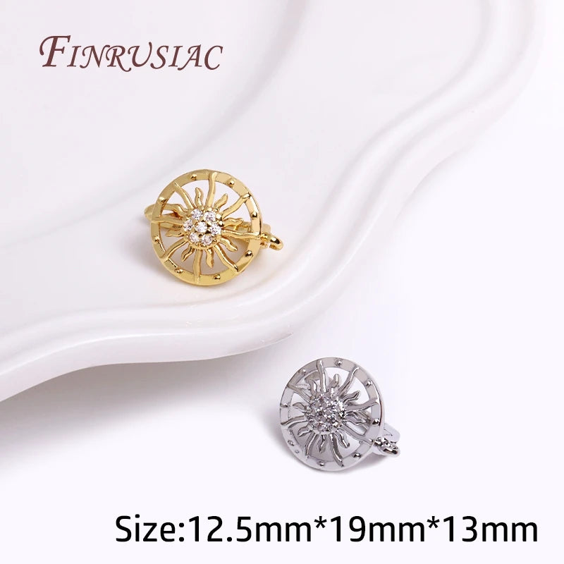 Sunflower Earring Hooks 18K Gold Plated DIY Jewelry Findings Earring Findings P3