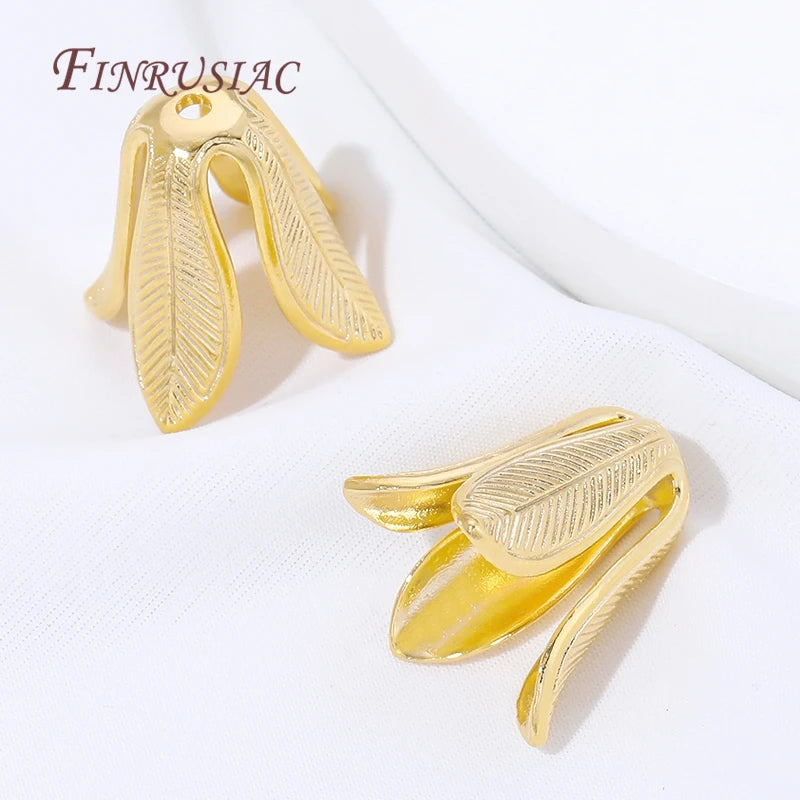 18K Gold Plated Leaf Flower Bead Caps – DIY Jewelry Findings Jewelry Findings P3