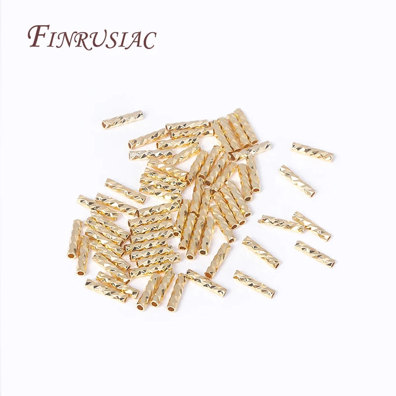 18K Gold Plated Brass Tube Beads 7/10mm – DIY Jewelry Making Jewelry Making Beads P3
