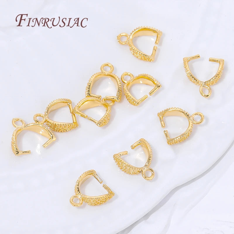 18K Gold Plated Leaf Pendant Bails – DIY Jewelry Pinch Clips Jewelry Making Findings P3