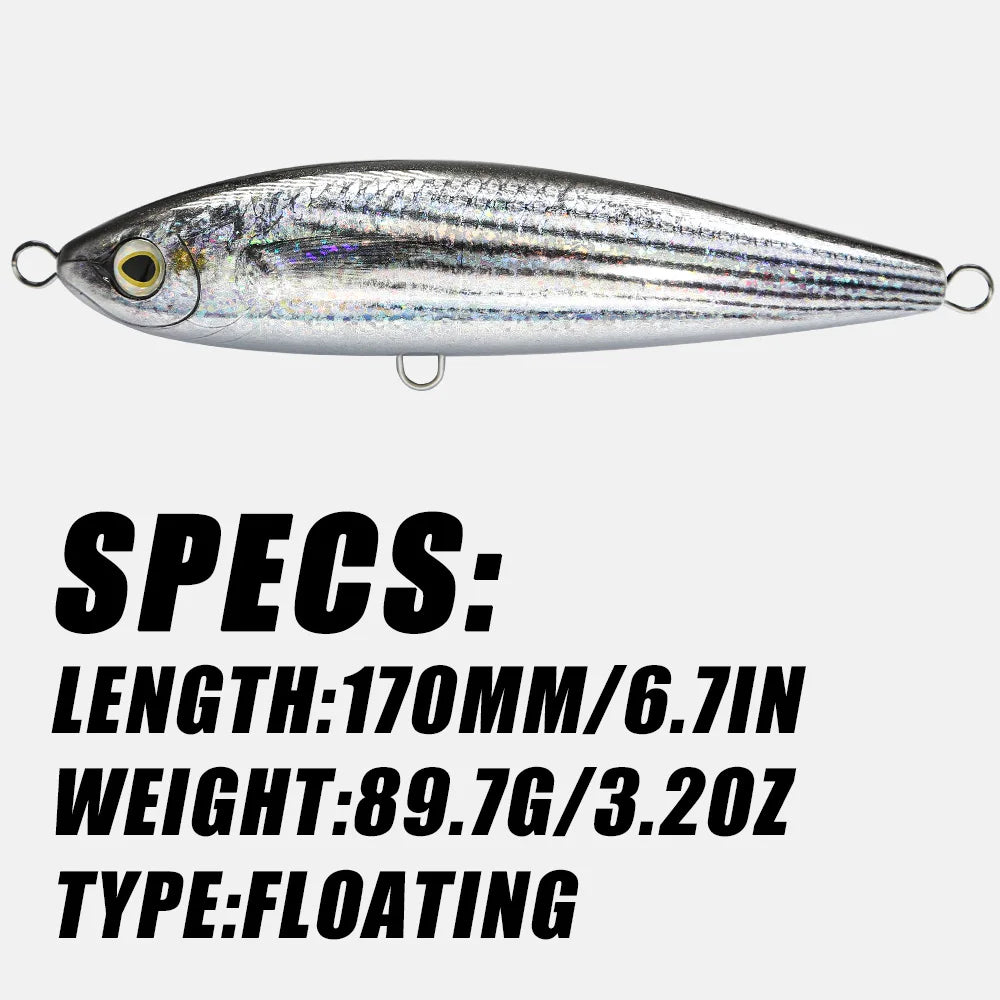 B&U 170mm Floating Pencil Lure | Topwater Saltwater Hard Bait Topwater Fishing Lure P3