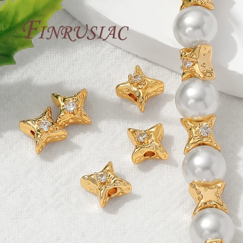 18K Gold Plated Star Spacer Beads 9.5mm | DIY Jewelry Making Jewelry Spacer Beads P3