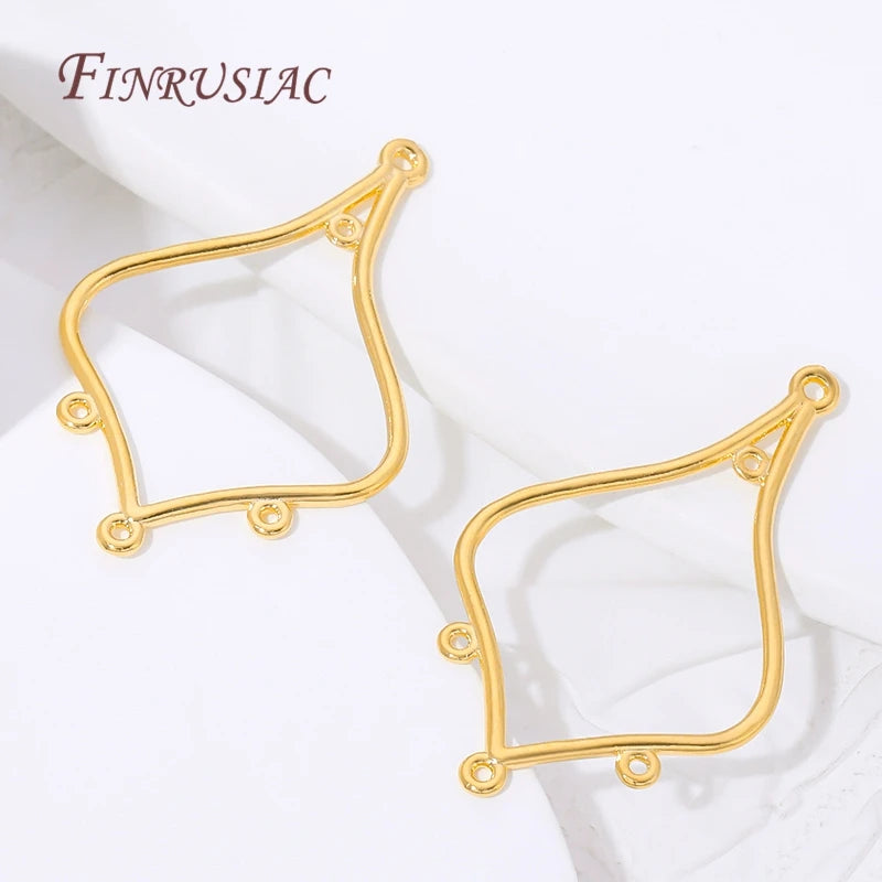 18K Gold Plated Teardrop Hollow Connector – DIY Jewelry Findings Jewelry Making Connector P3