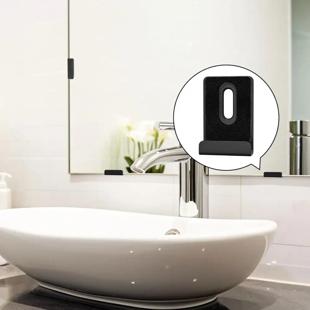 4-Pack Matte Black Stainless Steel Mirror Clips with Screws Mirror Mounting Clips P3