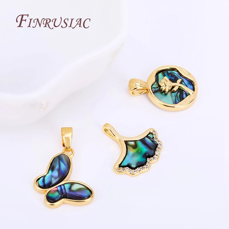 18K Gold Plated Abalone Shell Pendant Charm – DIY Jewelry Jewelry Pendant Charm P3