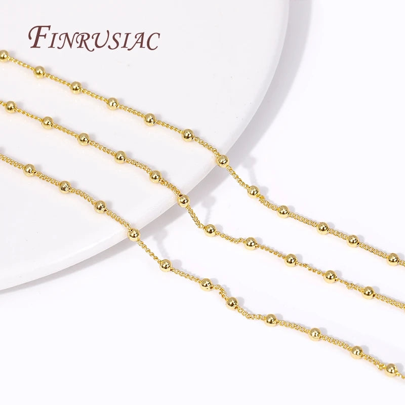 18K Gold Plated 2.5MM Copper Ball Chain | DIY Jewelry Making Jewelry Making Chain P3