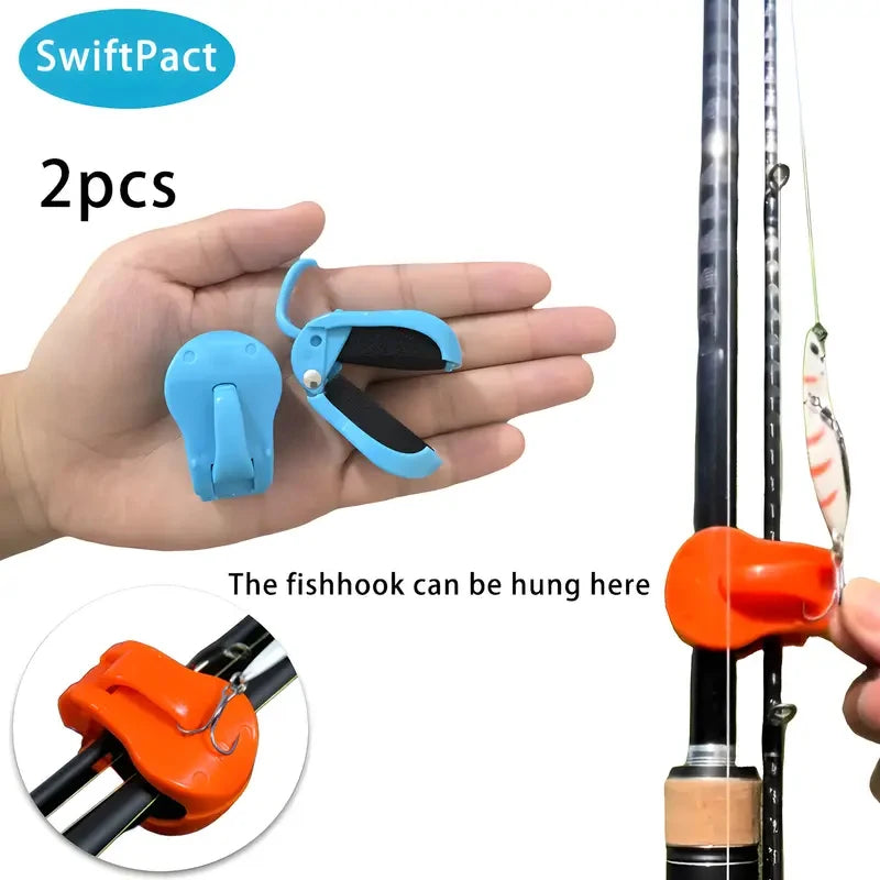 Wall-Mounted Fishing Rod Holder Clip Straps – 2-Pack Fishing Rod Holder P3 Blue 2pcs
