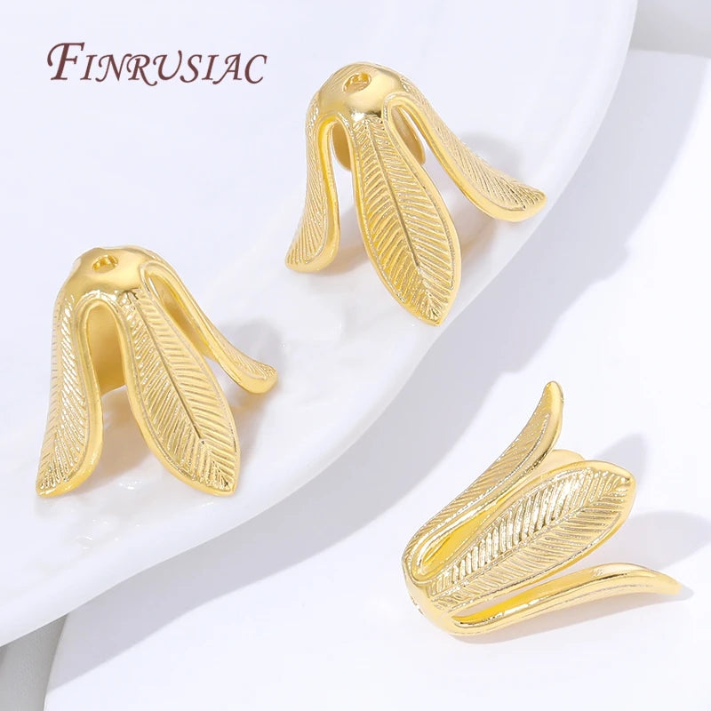 18K Gold Plated Leaf Flower Bead Caps – DIY Jewelry Findings Jewelry Findings P3