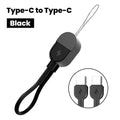 60W USB-C Short Keychain Cable 17cm | Fast Charge & Data USB-C Charging Cable P3 black
