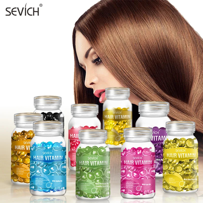 Sevich Hair Vitamin Capsules – Keratin & Moroccan Oil Serum Hair Treatment Capsules P3