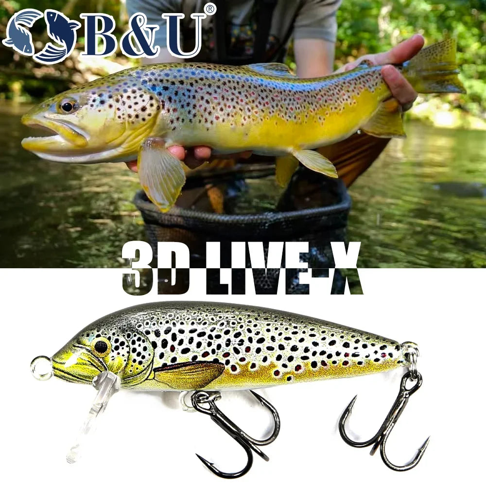 B&U Sinking Minnow Jerkbait Lure – Bass Pike Perch Trout Fishing Lure P3