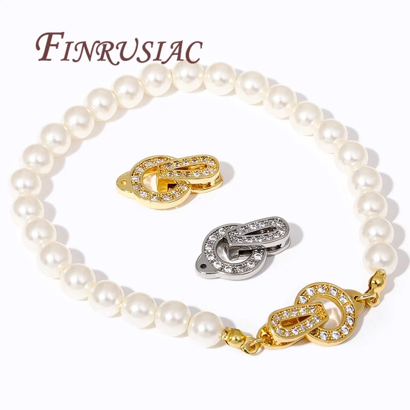 18K Gold Plated Zircon Pearl Clasp Connector – DIY Jewelry Making Jewelry Clasp Connector P3