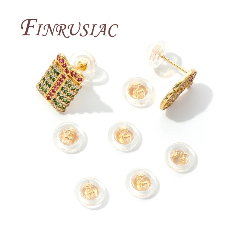 18K Gold Plated Silicone Earring Backs | Rubber Ear Stoppers Earring Findings P3