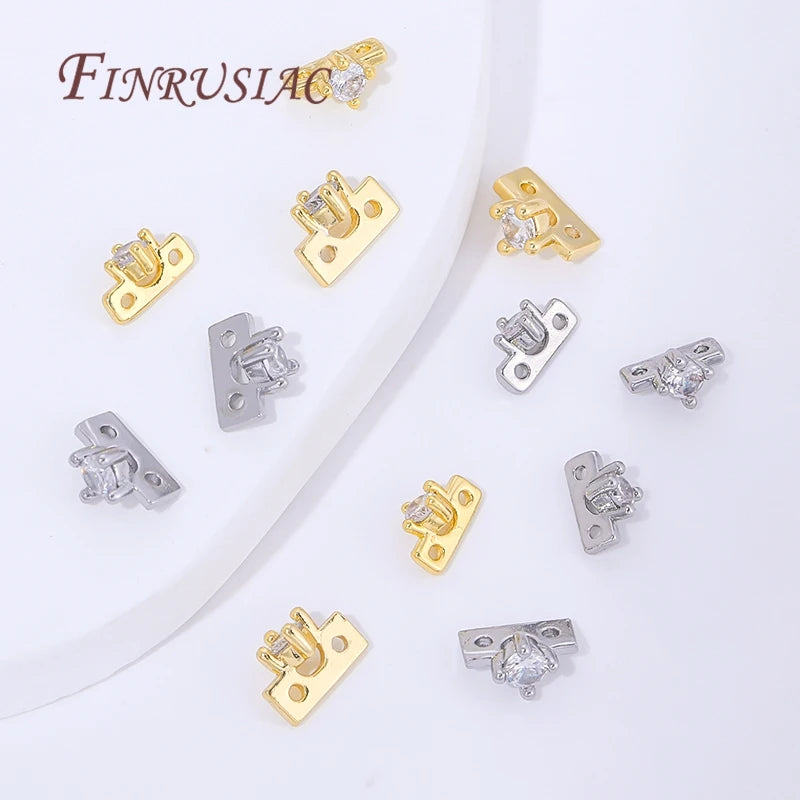 18K Gold Plated Brass Spacer Bars with Zircon | DIY Jewelry Jewelry Spacer Bars P3