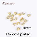 14K/18K Gold Plated 4mm Crimp Bead Covers | DIY Jewelry Findings Jewelry Findings P3 14K Real Gold Plated 50 Pieces
