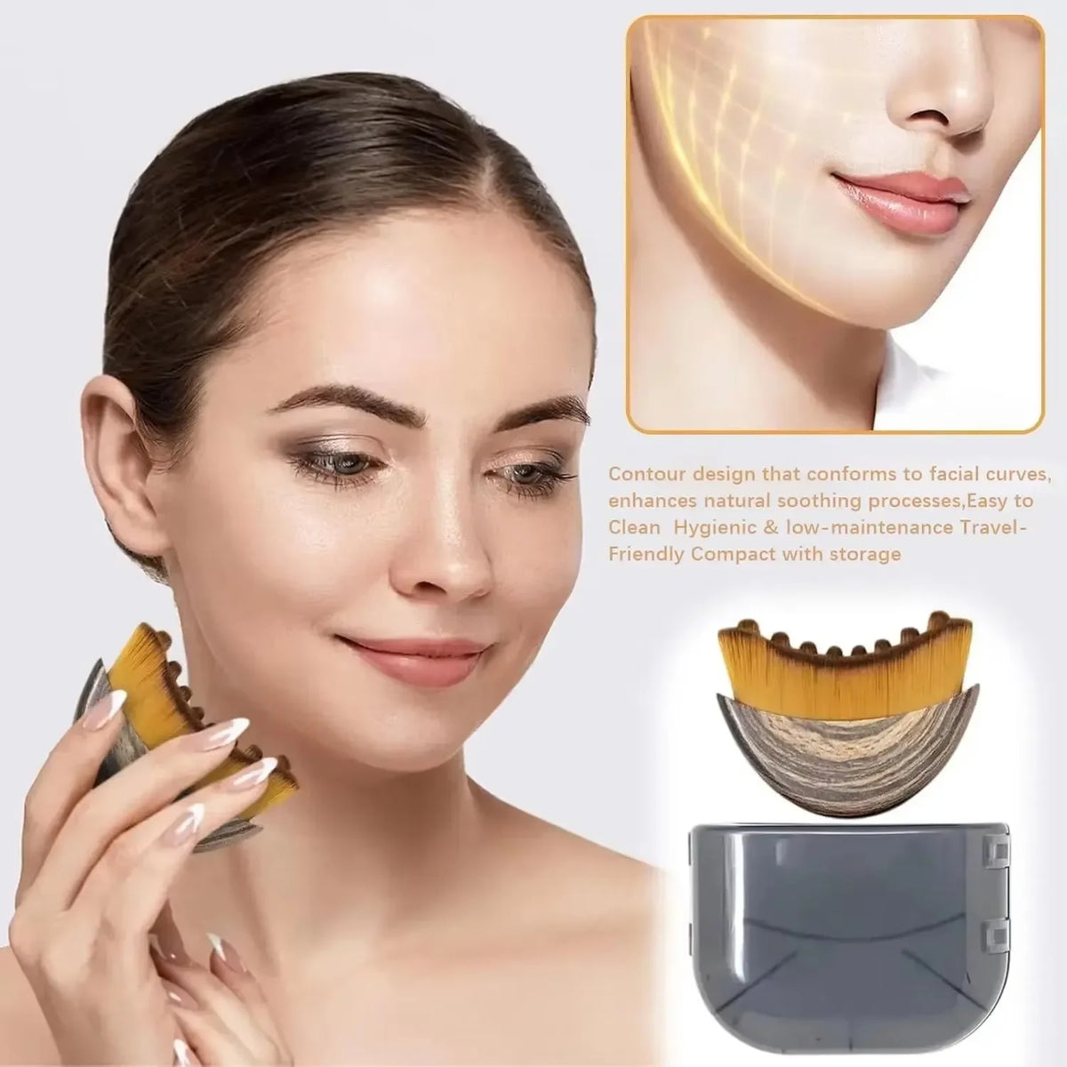 Facial Contour Sculpting Brush – Jawline & Lymphatic Massage Facial Massage Brush P3