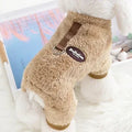 Winter Fleece Dog Jumpsuit Pajamas – Small & Medium Dogs Dog Jumpsuit Pajamas P3 Brown M 2-3KG