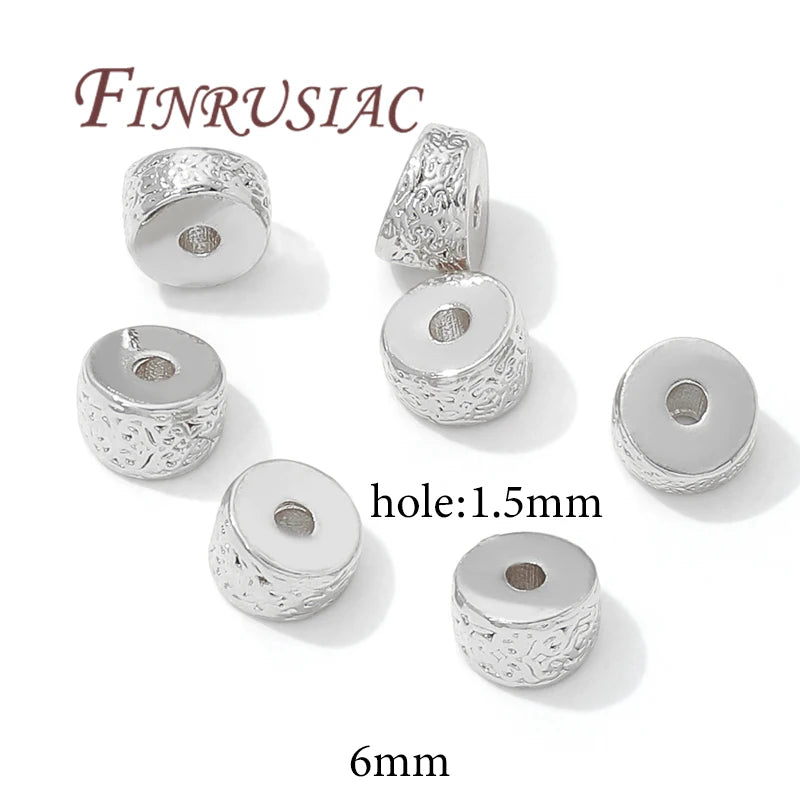18K Gold Plated Brass Spacer Beads 7mm – DIY Jewelry Making Jewelry Spacer Beads P3 Rhodium Plated 2 pcs
