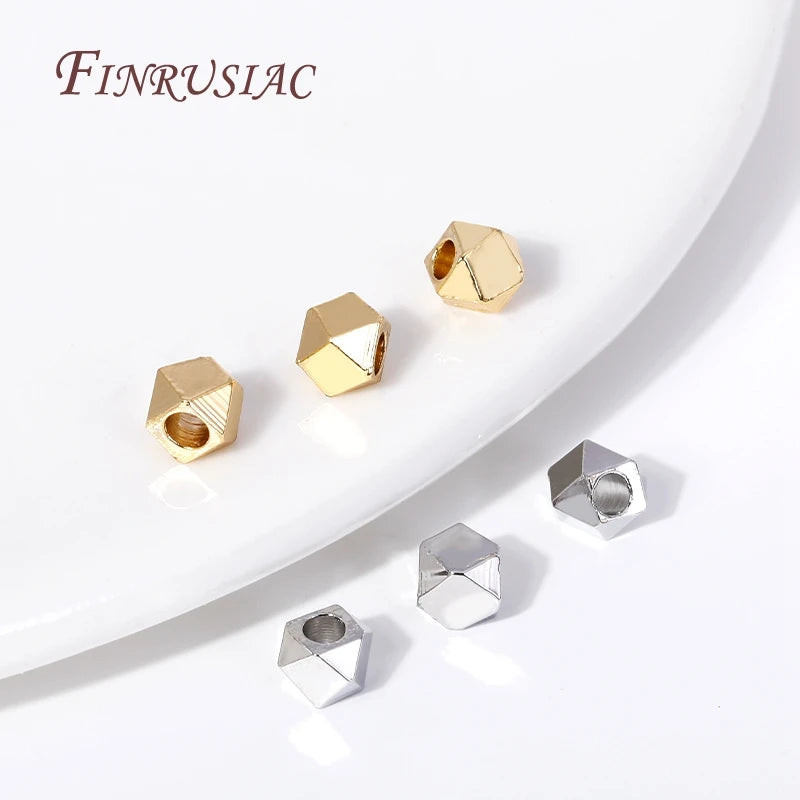 18K Gold Plated Geometric Faceted Spacer Beads | DIY Jewelry Jewelry Spacer Beads P3