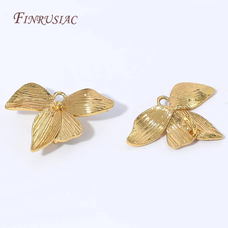 18K Gold Plated Brass Flower Charms – DIY Jewelry Findings Jewelry Charms P3