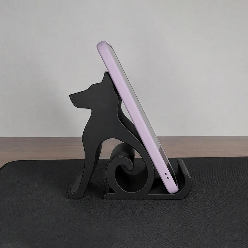 Cute Dog Figurine Phone Stand – Anti-Slip Desk Phone Holder Desk Phone Stand P3 BK1