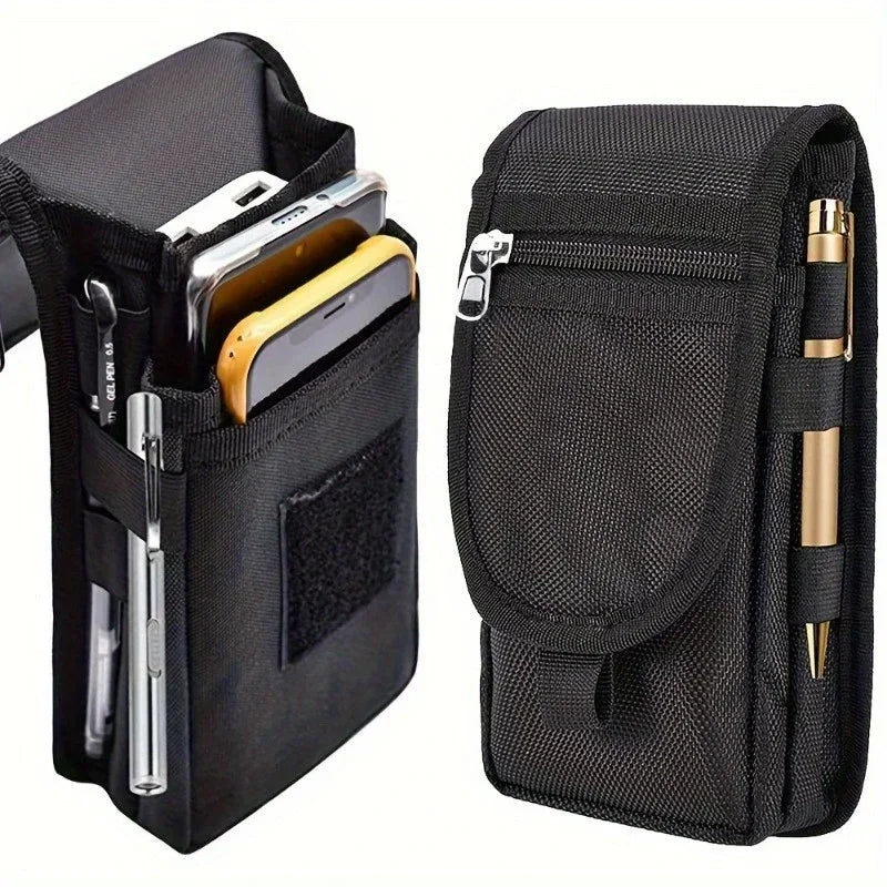 Men's 6.3" Oxford Fabric Belt Phone Pouch | iPhone Holster Phone Belt Pouch P3