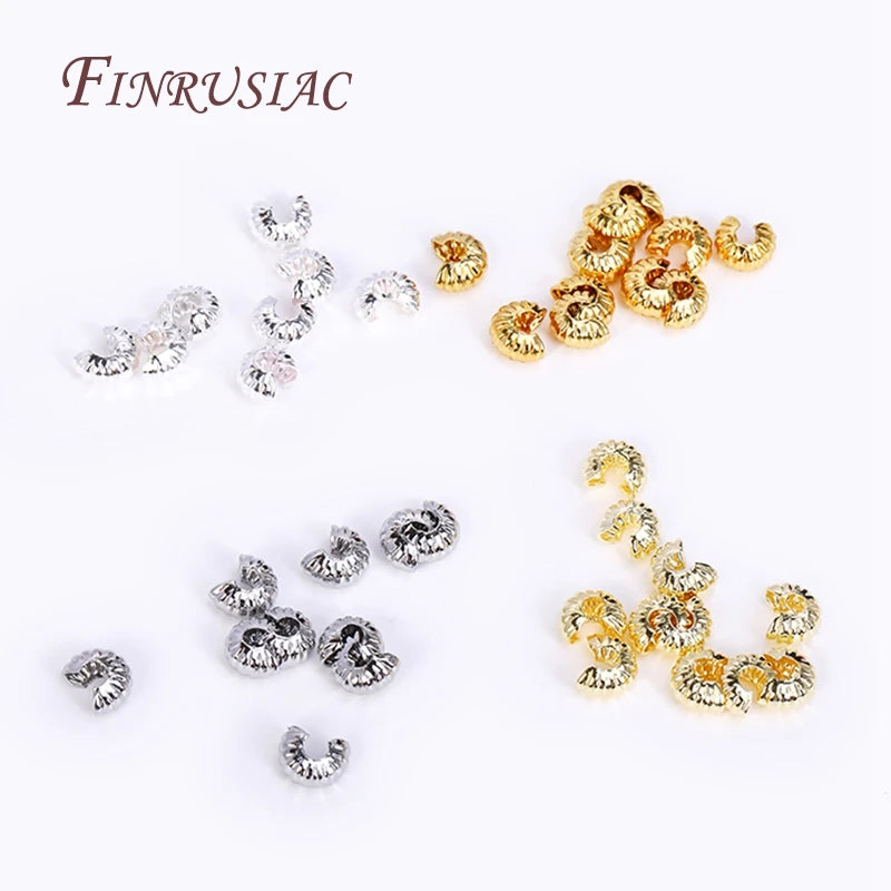 14K/18K Gold Plated 4MM Crimp Bead Covers – DIY Jewelry Findings Crimp Bead Covers P3