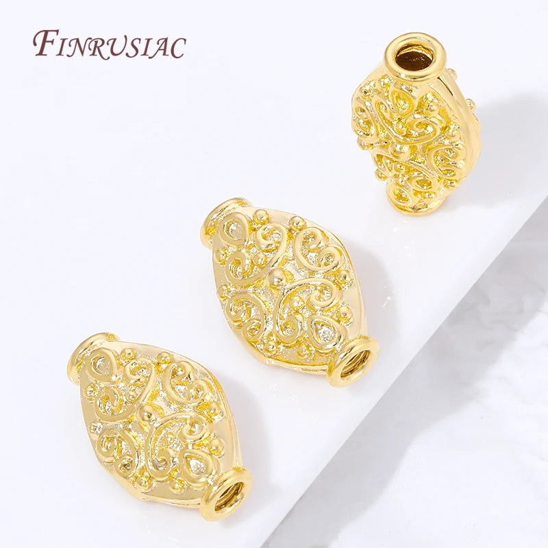 18K Gold Plated Filigree Flower Barrel Spacer Beads | DIY Jewelry Jewelry Spacer Beads P3