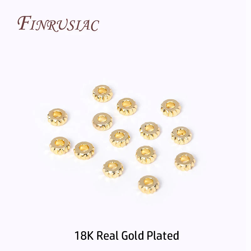 3mm 18K Gold Plated Brass Corrugated Spacer Beads | DIY Jewelry Jewelry Spacer Beads P3 18K Gold Plated 3mm-100 Pieces