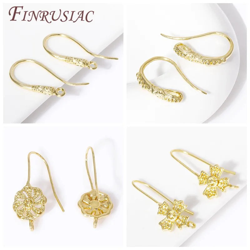 18K Gold Plated Earring Hooks – DIY Ear Wire Findings Earring Hooks Findings P3